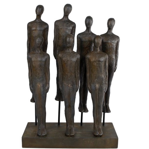 Sculptuur 'Group' bruin polystone