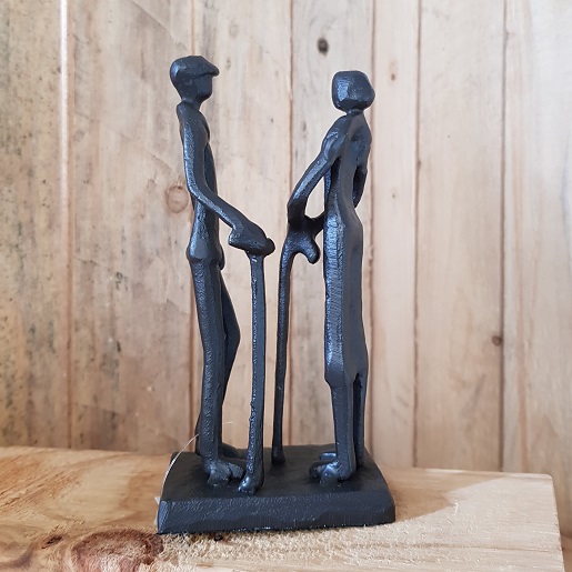 Sculptuur AGE, zwart staal, 16x7,5x 5 cm