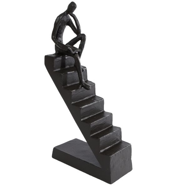 Sculptuur 'Stairs' zwart metaal