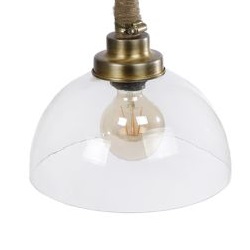 Hanglamp rond dik touw, helder glas De lamp kan op diverse manieren gepositioneerd worden voor optimaal resultaat. Voorzien van helder glas. 