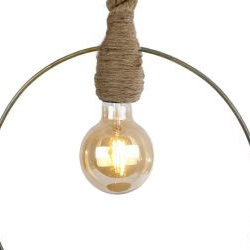 Hanglamp Luca 36x30x11 cm Metaal Oud Groen Als deze lamp de aandacht niet op zich weet te vestigen...speels design met dik touw en oud-metal-look