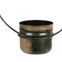 Hanglamp Luca 36x30x11 cm Metaal Oud Groen Als deze lamp de aandacht niet op zich weet te vestigen...speels design met dik touw en oud-metal-look