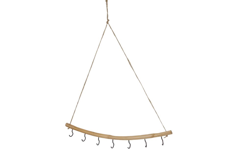 Wandhanger Cecilia naturel bamboe 9 haken