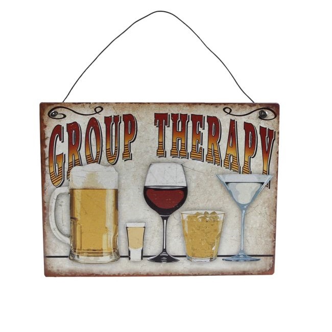 Wandversiering Group Therapy metaal 